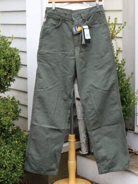 NEW Carhartt Green Fire-Retardant Cotton Blend Duck Work Pants Sz 32x32